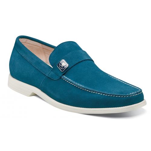 Stacy Adams "Caspian" Blue Suede Moc Toe Loafer Shoes 24955